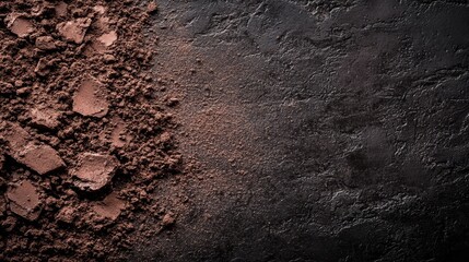 Cocoa Powder Texture on Black Background