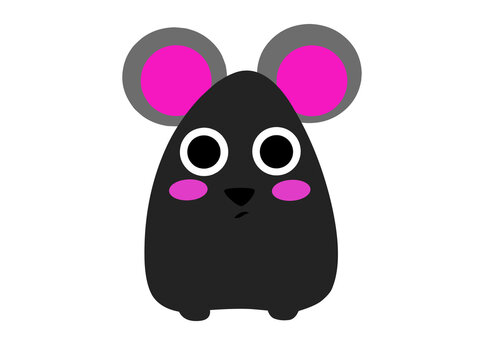 black mouse with pink ears and cheeks clip art preview