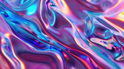 Wavy gradient cloth fabric abstract background, ultraviolet holographic texture