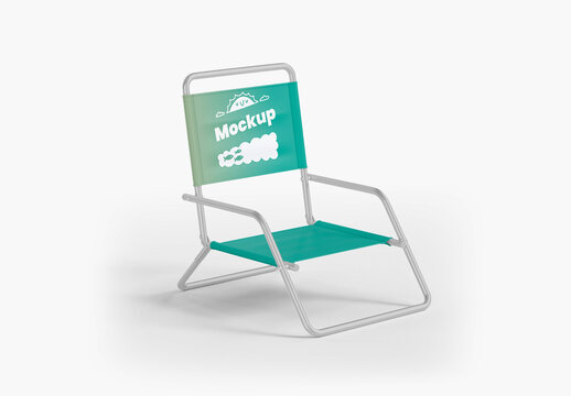 Beach Chair Mockup - Half Side View