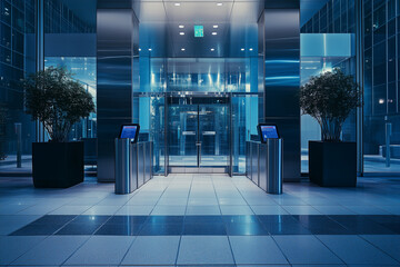 Anti theft turnstile gate and access control scanner in an office