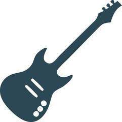 Electric guitar icon vector solid logo