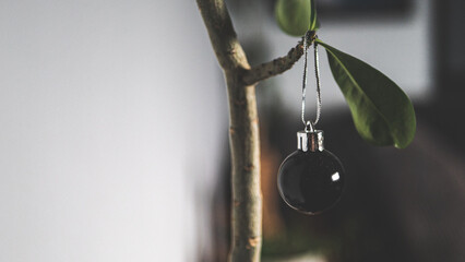 Christmas decorations ornament black glass ball minimalist
