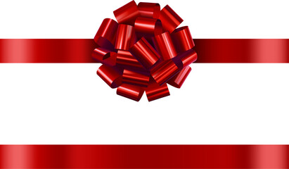 red bow with ribbon. red bow and ribbon for christmas and birthday decorations
