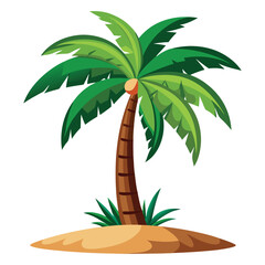 palms set on white background tropic exot