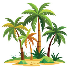 Fototapeta premium palms set on white background tropic exot