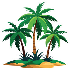 Fototapeta premium palms set on white background tropic exot