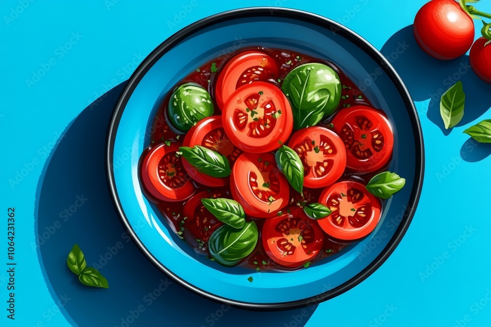 Poster pixel art of a bowl with marinated vegetables in simple 8-bit style, using bright, nostalgic colors 
