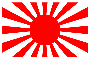 Japanese NAVY imperial flag - Japanese flag vector - Rising Sun Symbol