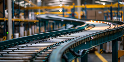 Warehouse Conveyor Belt System, Industrial Conveyor Technology for Logistics

