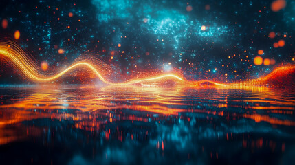 Obraz premium Vibrant Abstract Light Reflection on Water Surface