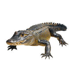 Fototapeta premium American alligator reptile wildlife animal portrait isolated transparent background on transparent background