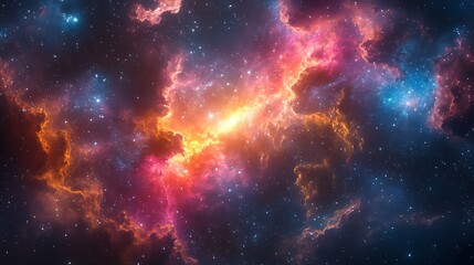 Explore the stunning colors of the cosmic nebula