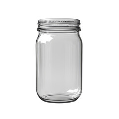 Empty Glass Jar with Silver Lid   Mockup Template  on transparent background