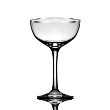 Empty martini glass transparent background  on transparent background
