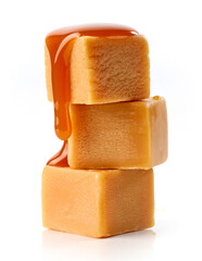 stack of caramel candies
