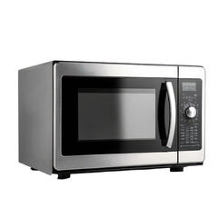 Modern Stainless Steel Microwave Oven Kitchen Appliance  on transparent background