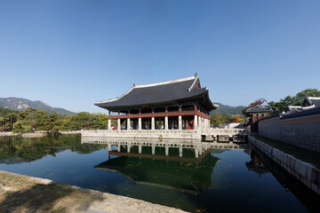 Traditional Architecture in Gyeongbokgung Palace. Seoul, Korea