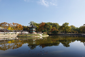 Traditional Architecture in Gyeongbokgung Palace. Seoul, Korea