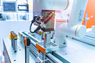 industrial machine and factory robot arm,Smart factory industry 4.0 concept.