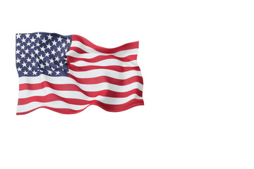 Waving american flag isolated transparent background  on transparent background
