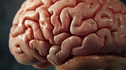 Close-up of human brain withintricate neural pathways,symbolizing cognitive biases andcomplex thought processes, idealfor educational or scientificpresentations.