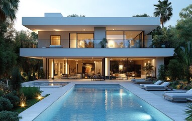 Fototapeta premium Modern Villa with Swimming Pool