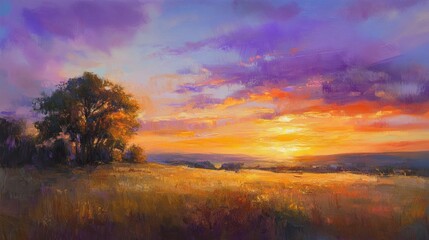 Golden Sunset Landscape