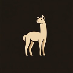 Obraz premium A Stylized Illustration of a Standing Llama