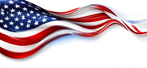 American flag-themed background with white, blue, and red colors designed for a political campaign banner.