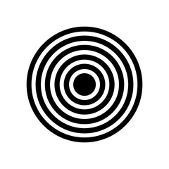 Black circle line with center point isolte.