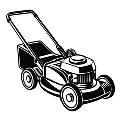 lawn mower on white background