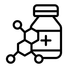 Bottle Hormones Line Icon