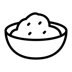 Bowl Sugar Line Icon