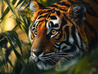 Wildlife conservation project with vibrant animals, soft natural lighting, dynamic movement, eco-conscious atmosphere