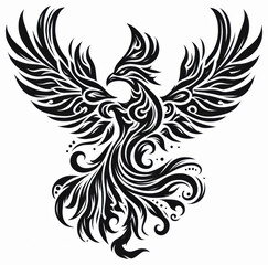 Obraz premium TRIBAL TATOO トライバル タトゥ 鳳凰 Phoenix