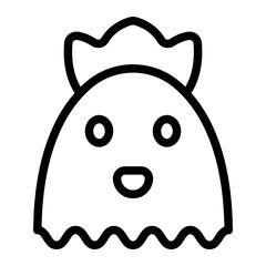 Head Chicken Line Icon