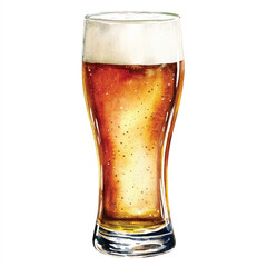 a glass of Beer watercolor clipart illustration