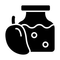 Jam Mango Solid Icon