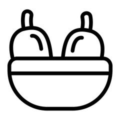 Mango Bowl Line Icon