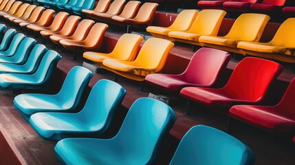 Fototapeta premium Colorful Seats in a Stadium or Arena