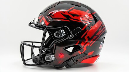 Fototapeta premium Stylish Red and Black Football Helmet Design