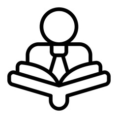 Student Reading Line Icon