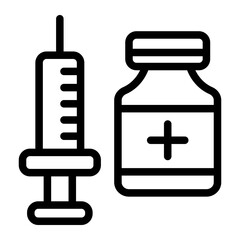 Syringe Line Icon