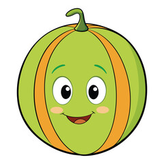 melon on white background