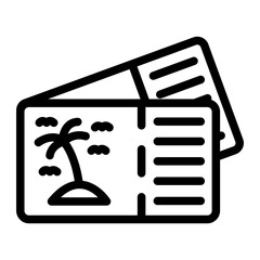 Ticket Travel Line Icon