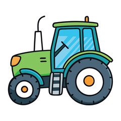 Obraz premium modern tractor watercolor vector white background