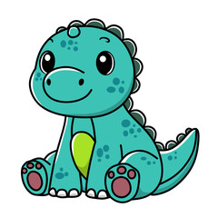 Cute dinosaurs in simple art