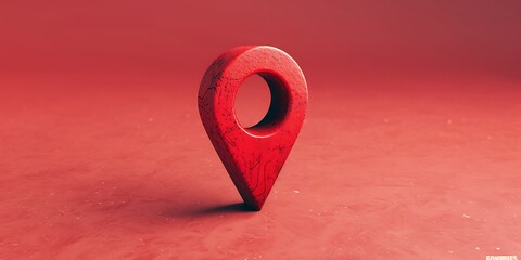 Red Location Marker on Blue Background. Illustration