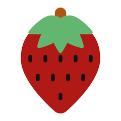 Strawberrys icon in Color Fill. Flat Style